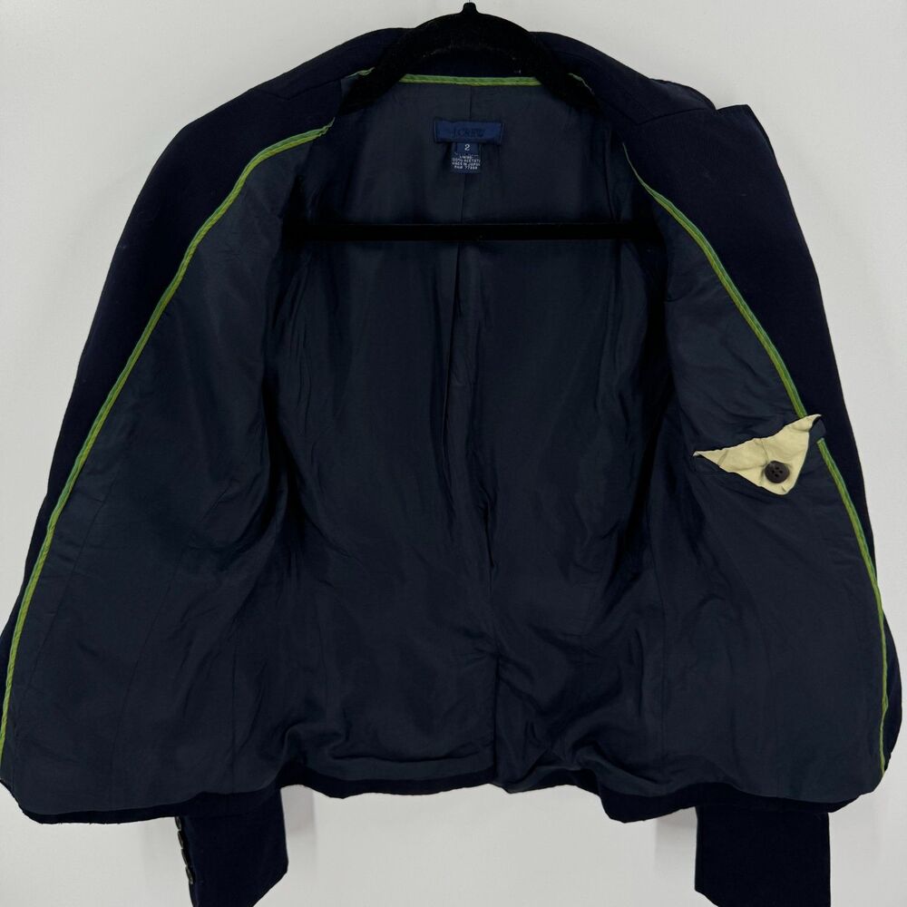 J. CREW Navy Blue 3 Button Schoolboy Blazer Jacket Size 2 - Picture 5 of 7